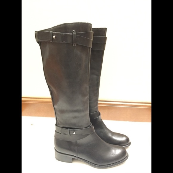 NWT Franco Sarto Canary Black Leather Riding Boot - Picture 6 of 12